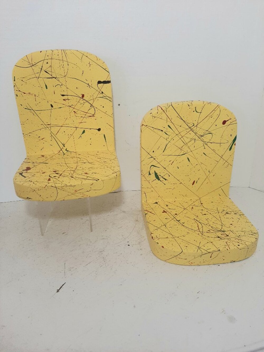 Splatter Paint Hobbyist Ceramic Bookends /wall shelves